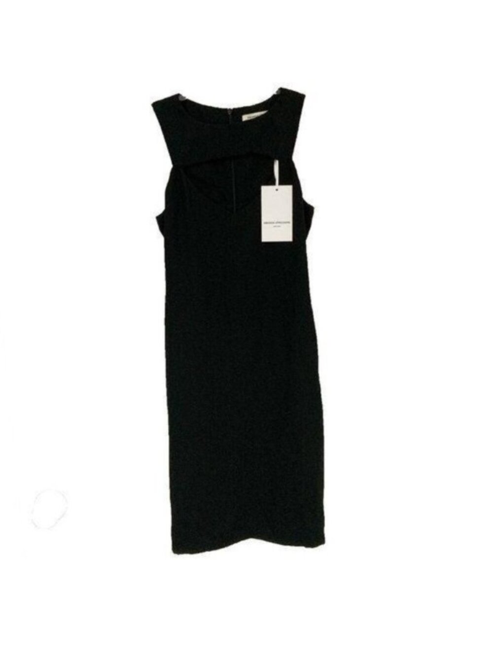 Amanda Uprichard Black Silky Cutout Midi Dress